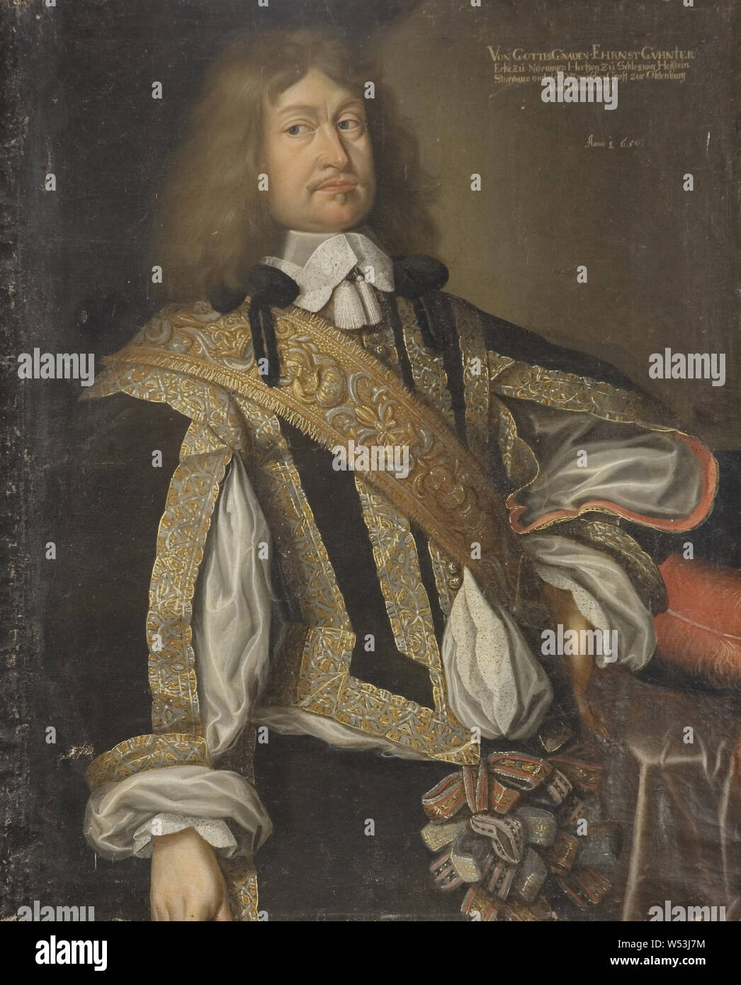 Pittore non identificato, Ernst Günter, 1609-1689, duca di Holstein-Sondenburg-Augustenburg, pittura, ritratto, Ernest Günther, duca di Schleswig-Holstein-Sonderburg-Augustenburg, 1650, olio su tela, altezza 105 cm (41,3 pollici) di larghezza, 85,5 cm (33,6 pollici) Foto Stock