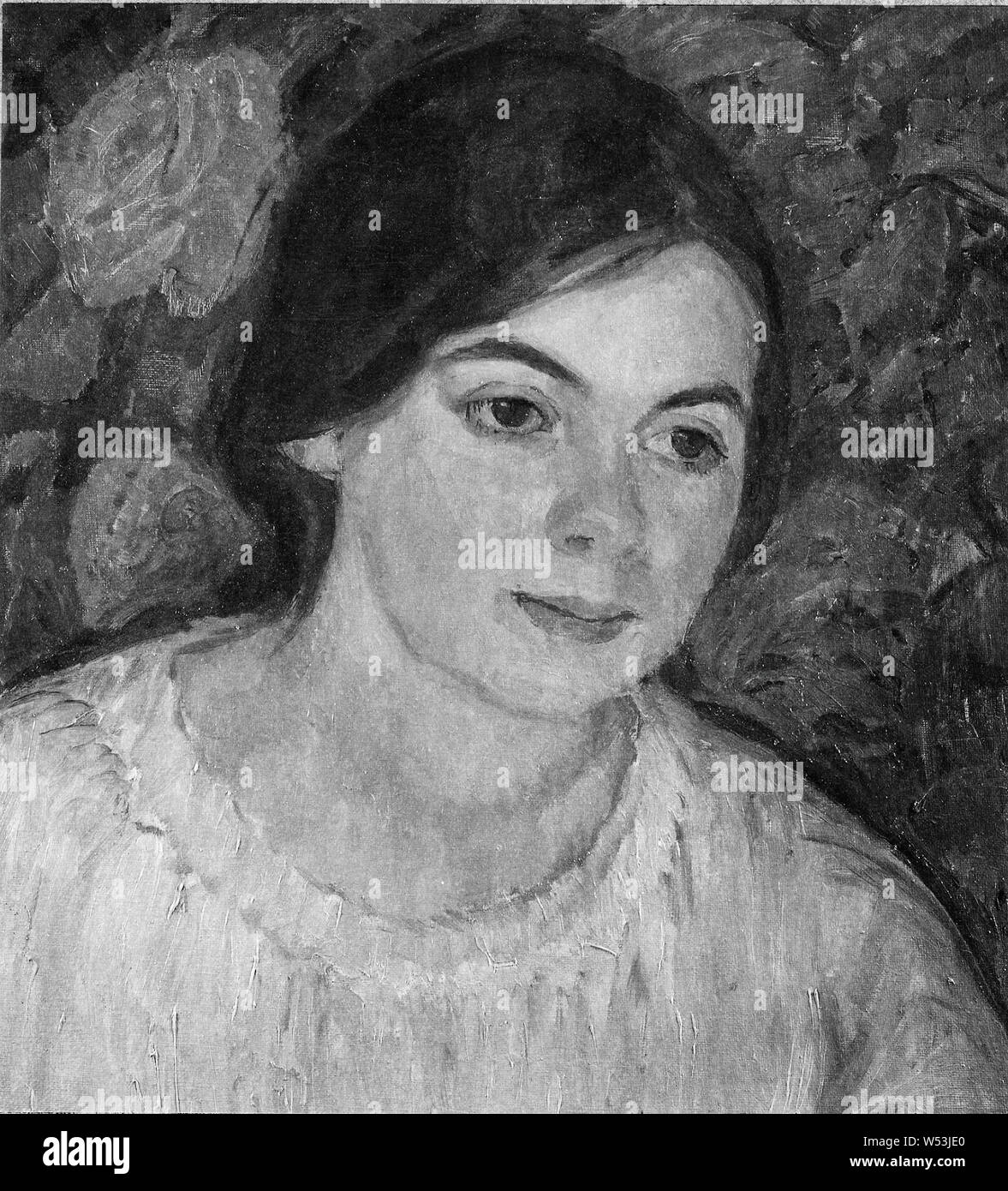 Attribuito a Elsa Nilsson, Karin Boye, 1900-1941, sposata a Leif Björk, pittura, olio su tela, altezza 35 cm (13,7 pollici), Larghezza 32 cm (12,5 pollici Foto Stock