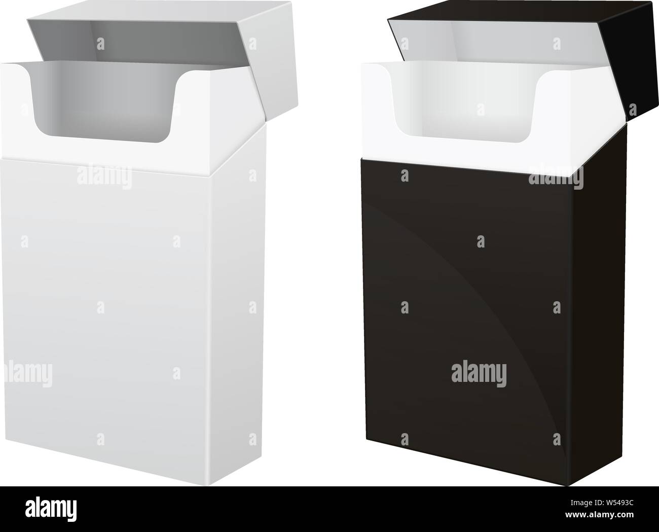 Bianco e nero confezioni vuote di sigarette Illustrazione Vettoriale