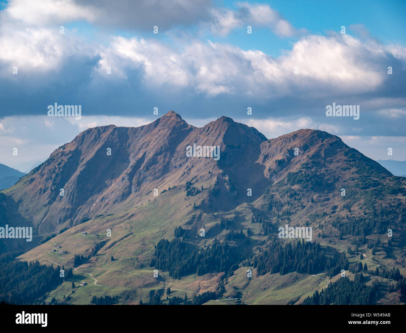Immagine della catena montuosa delle Alpi austriache vicino a Fieberbrunn Foto Stock