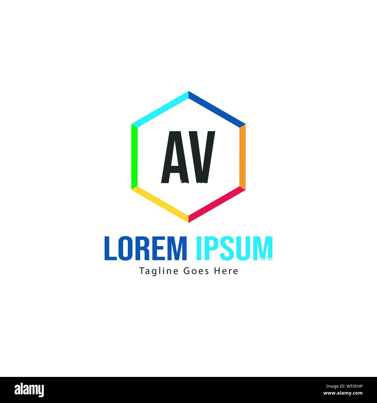 Lettera di AV Logo Design. Creative moderna AV lettere icona design illustrazione Illustrazione Vettoriale