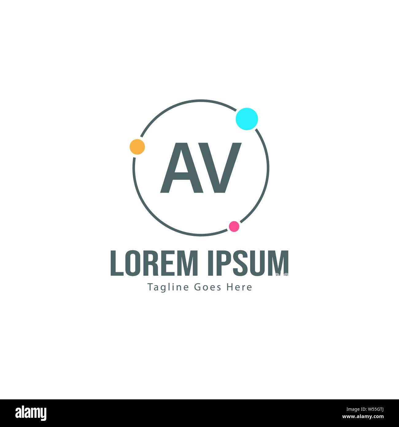 Lettera di AV Logo Design. Creative moderna AV lettere icona design illustrazione Illustrazione Vettoriale