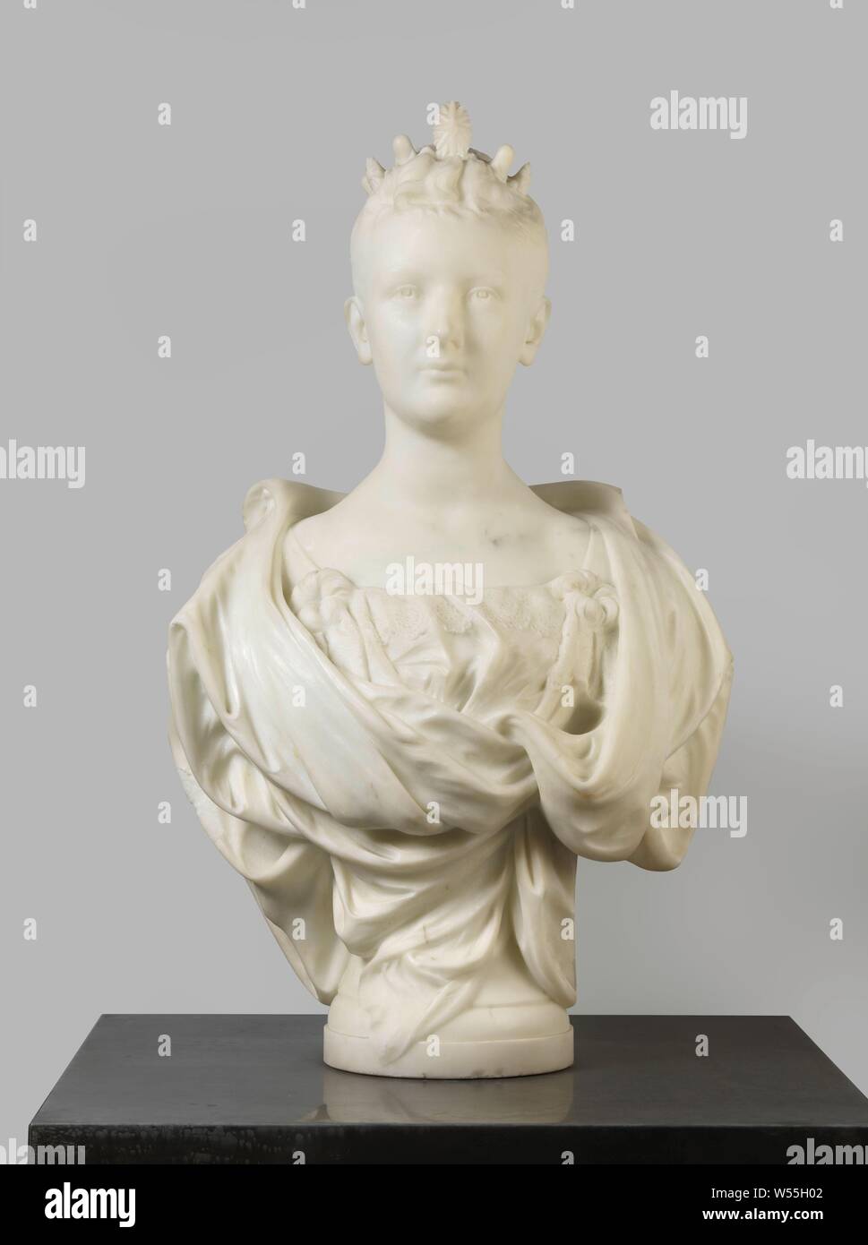 Busto della regina Wilhelmina (1880-1962), Wilhelmina (la regina dei Paesi Bassi), Bart van Hove, 1898, marmo (rock), h cm 90 × W 53 cm × d 26 cm × W 104 kg Foto Stock