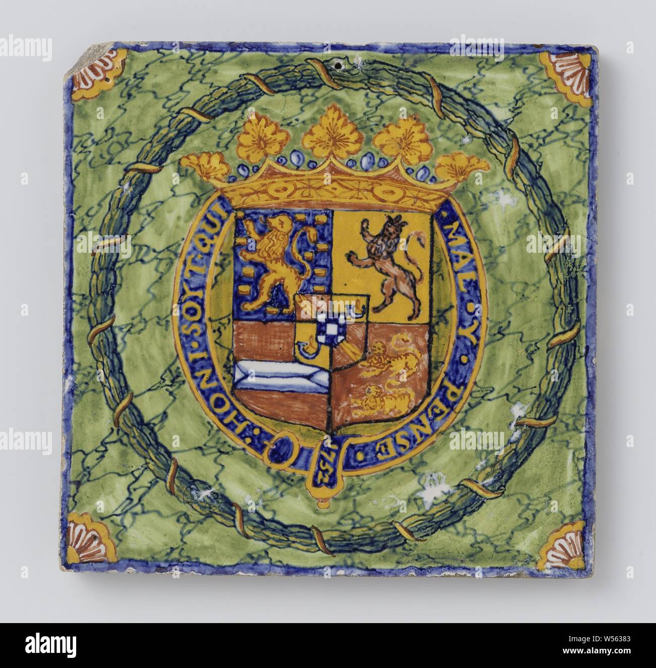Piastrella dipinte con lo stemma del principe Guglielmo IV o