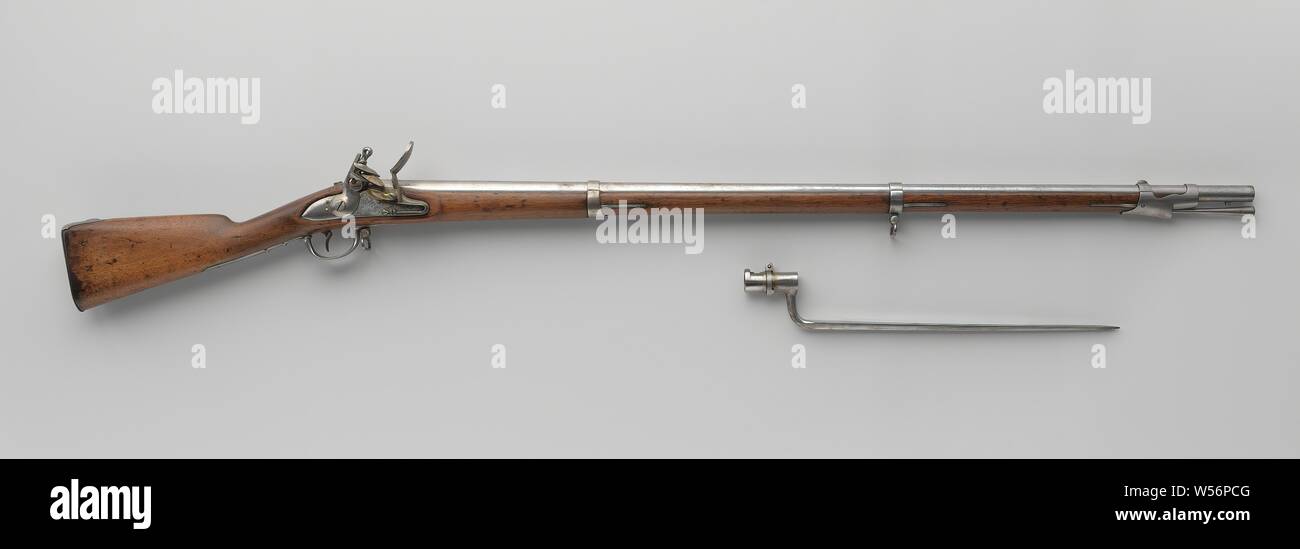 Associato a baionetta con una pistola di selce, stato esercito M.1815, n. 2, associati a baionetta con una pistola di flint dello stato esercito M.1815, n. 2., anonimo, Olanda, 1815, ferro (metallo), l 48 cm × h 8.3 cm × d 3.2 cm Foto Stock