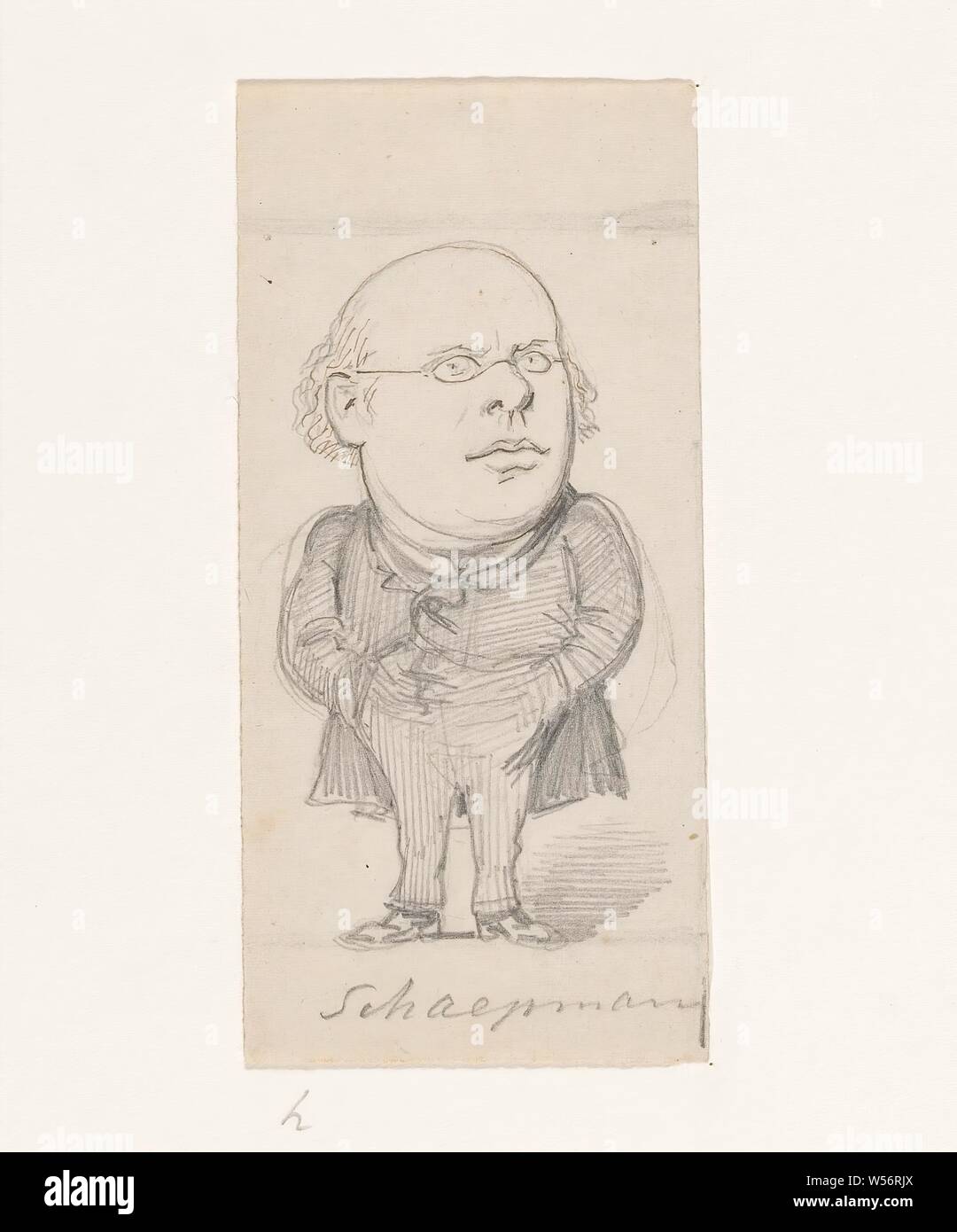 La caricatura di Herman Schaepman, caricatura del politico Dr. Herman Schaepman. Studio preliminare per una politica di cartoni animati in De Uilenspiegel 1886, p. 46 persone storico, politico, ad esempio di leader di partito, Paesi Bassi, Herman Johannes Aloysius Maria Schaepman, Johan Michael Schmidt Crans, 1886, carta, India inchiostro (inchiostro), matita, h 123 mm × W 58 mm Foto Stock