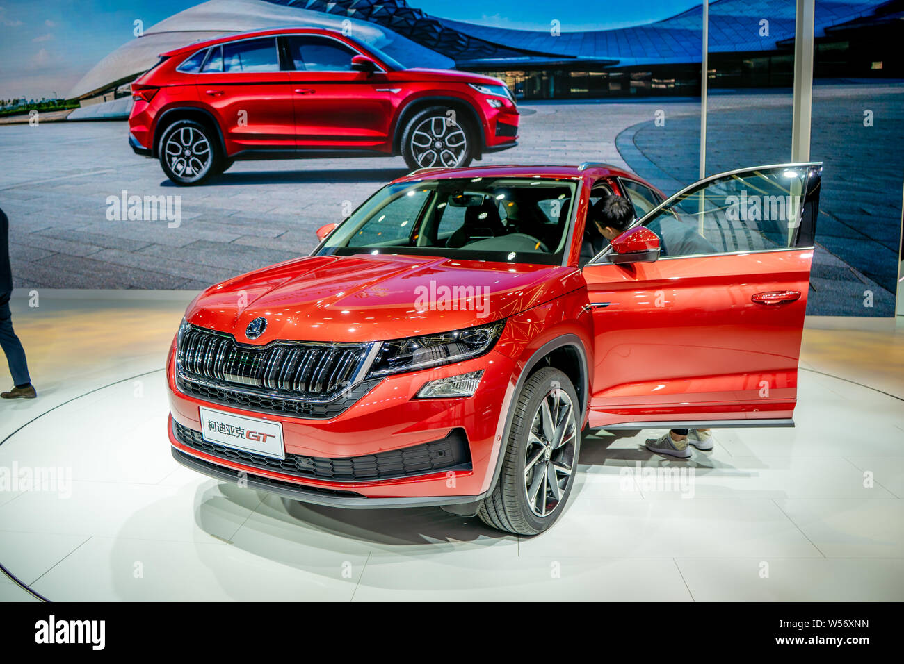 --FILE--una Skoda Kodiaq GT SUV è visualizzato durante il XVI Cina (Guangzhou) Salone Internazionale dell'Automobile, noto anche come Auto Guangzhou 2018, ho Foto Stock