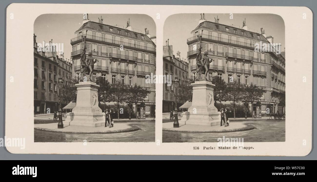 Statua di Claude Chappe in Boulevard Raspail a Parigi Parigi: Statua de Chappe (titolo in oggetto), monumento, statua, scultura, Neue Photographische Gesellschaft (menzionato in oggetto), Paris, 1903, cartone, carta fotografica, gelatina silver stampa, h 88 mm × W 179 mm Foto Stock