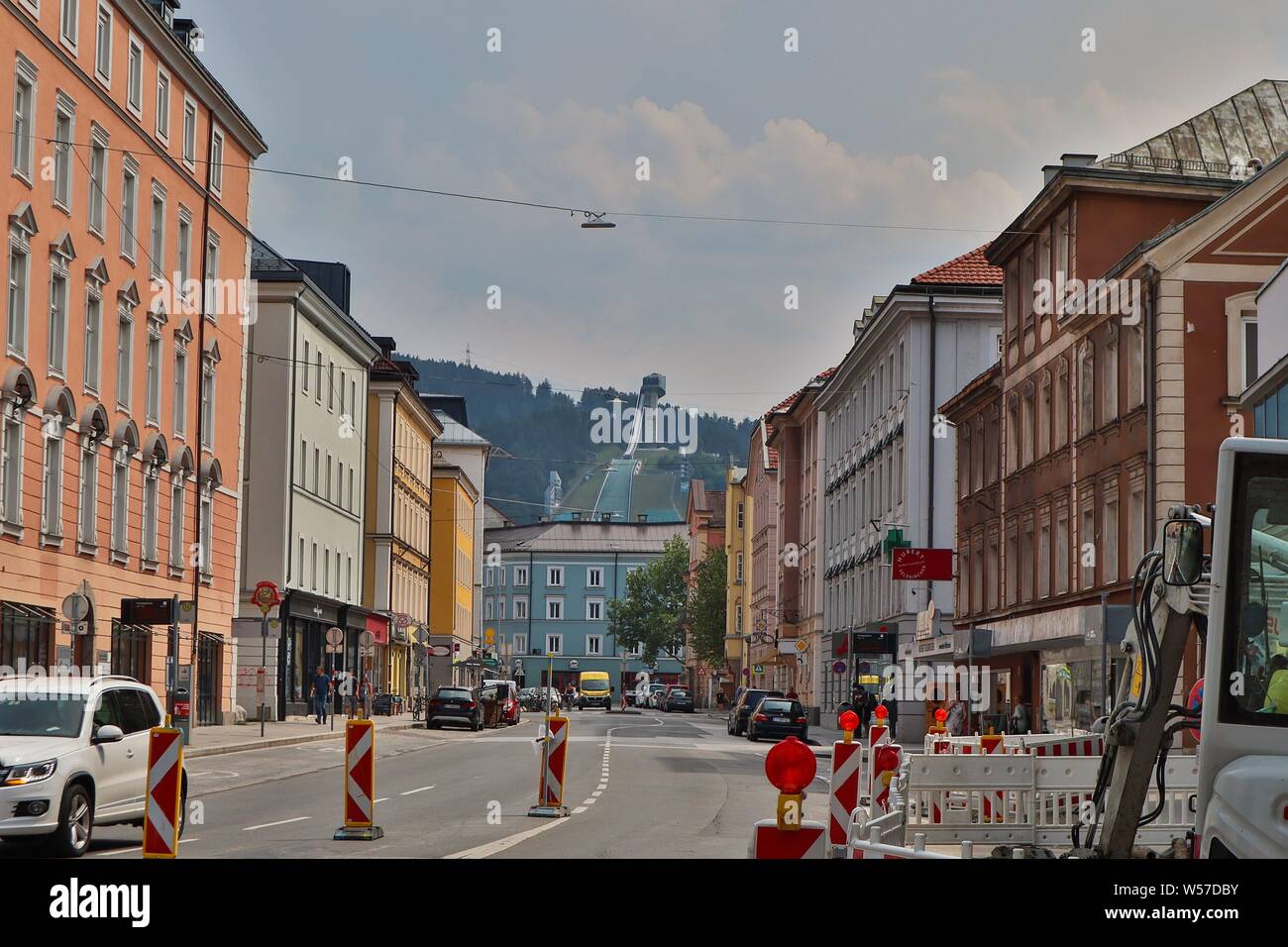 Innsbruck, Austria 25. Luglio 2019: impressioni - Innsbruck - 25.07.2019 Innsbruck, vista del Bergiselschanze | Utilizzo di tutto il mondo Foto Stock