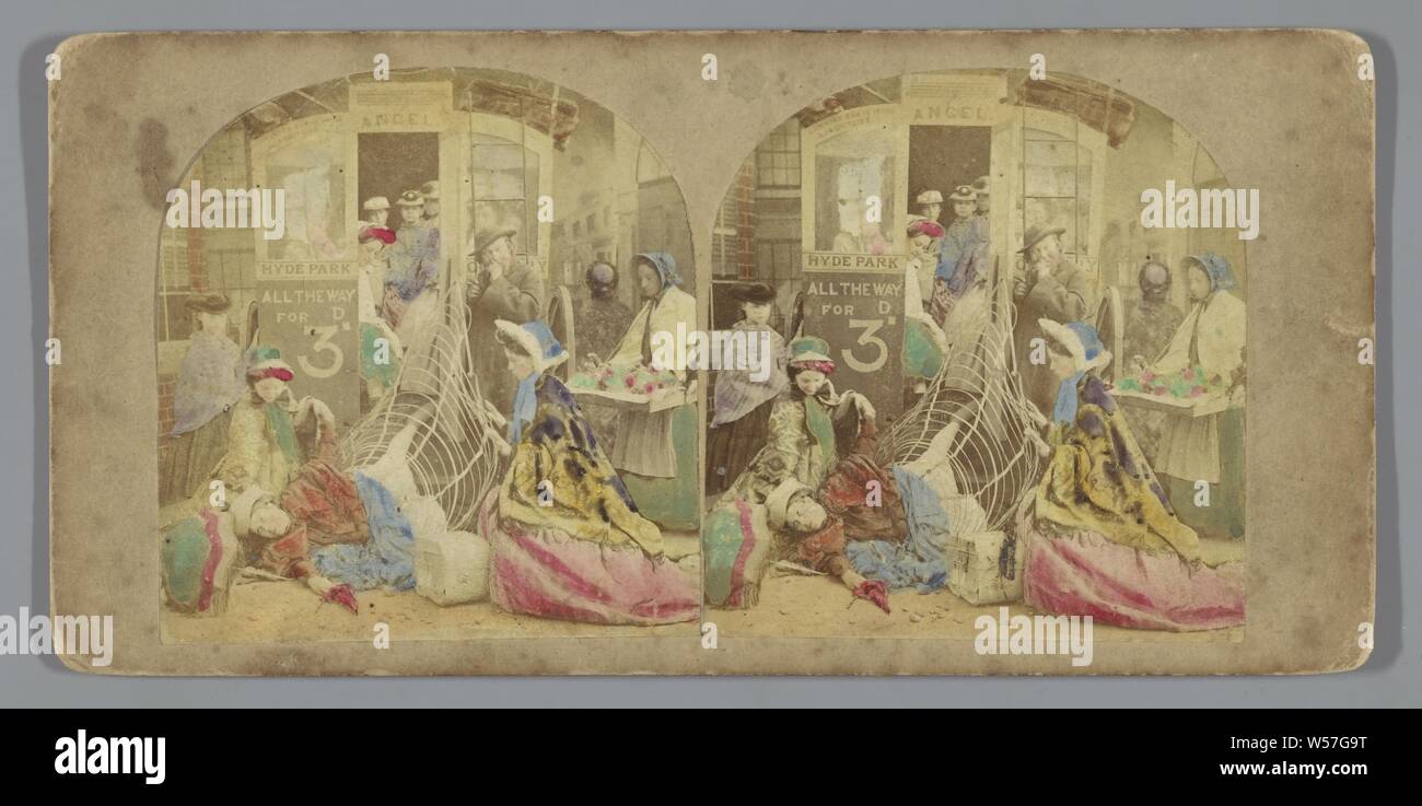 Crinolina di difficoltà., anonimo, 1855 - 1865 Foto Stock