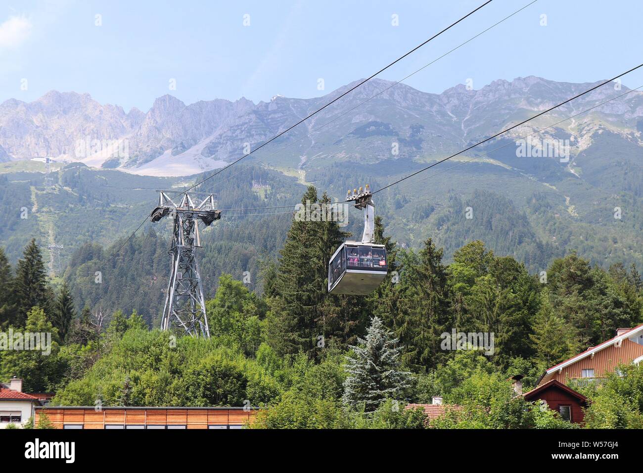 Innsbruck, Austria 25. Luglio 2019: impressioni - Innsbruck - 25.07.2019 Innsbruck, Hungerberg, Seilbahn Seegrube | Utilizzo di tutto il mondo Foto Stock