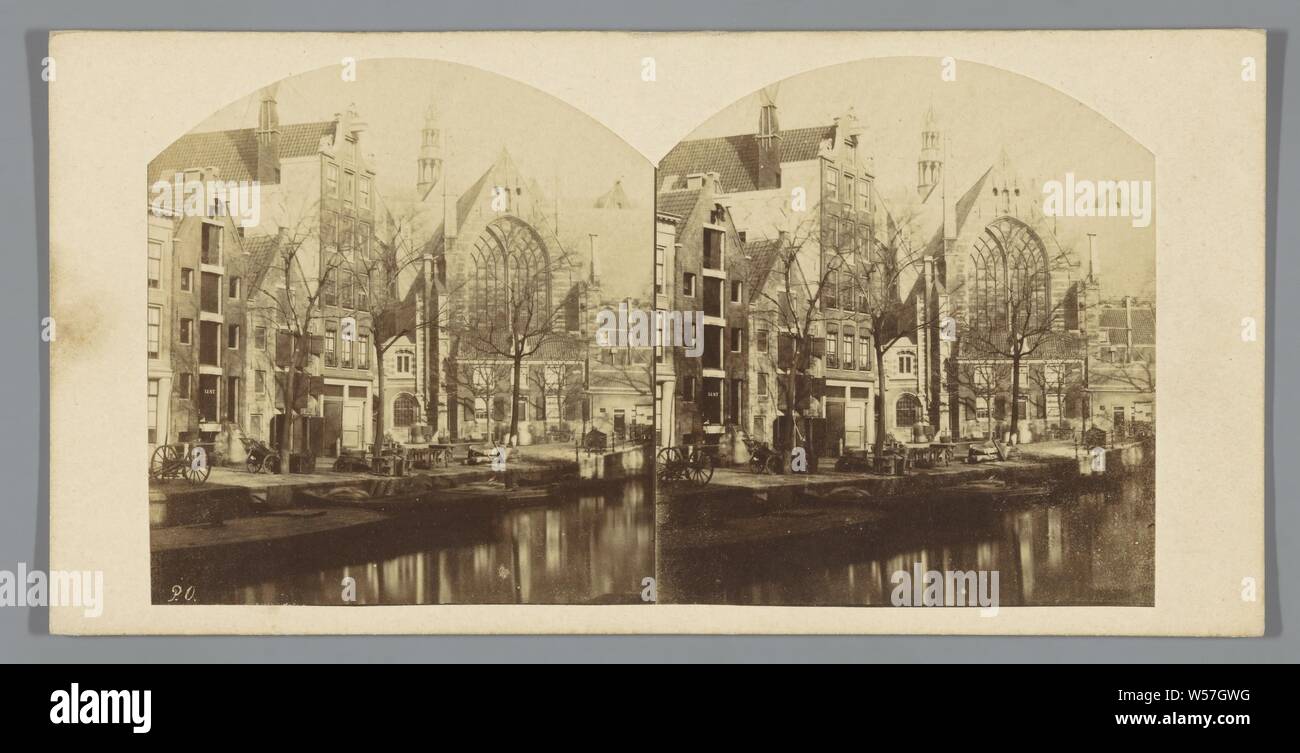 La Oude Kerksplein in Amsterdam, Pieter Oosterhuis, 1859 Foto Stock