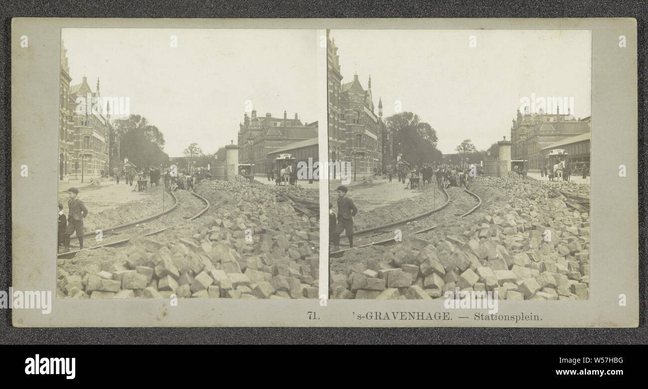 L'Aia. - Stationsplein, anonimo, 1890 - 1910 Foto Stock