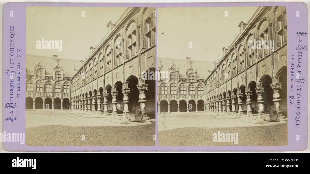 Liege, Le Palais de Justice, ancien palais des eveques, interni, premio dans la premiere cour, Jules Queval, 1860 - 1880 Foto Stock