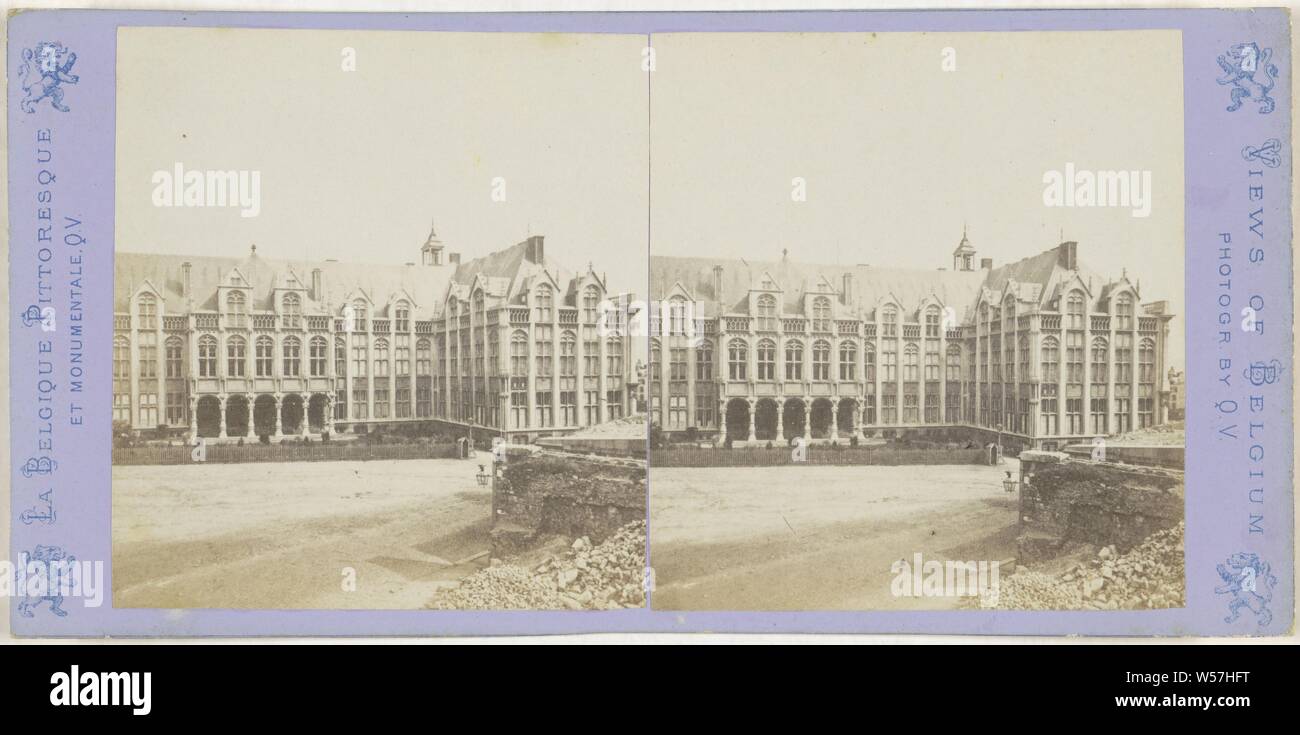 Liege, Le Palais de Justice, ancien palais des eveques, facciata de l'Ouest, Jules Queval, 1860 - 1880 Foto Stock