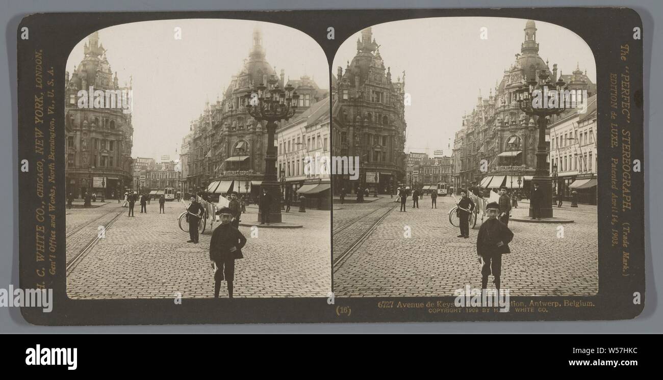 Avenue de Keyser, dalla stazione di Anversa, Belgio, H.C. Bianco e Co., 1909 Foto Stock