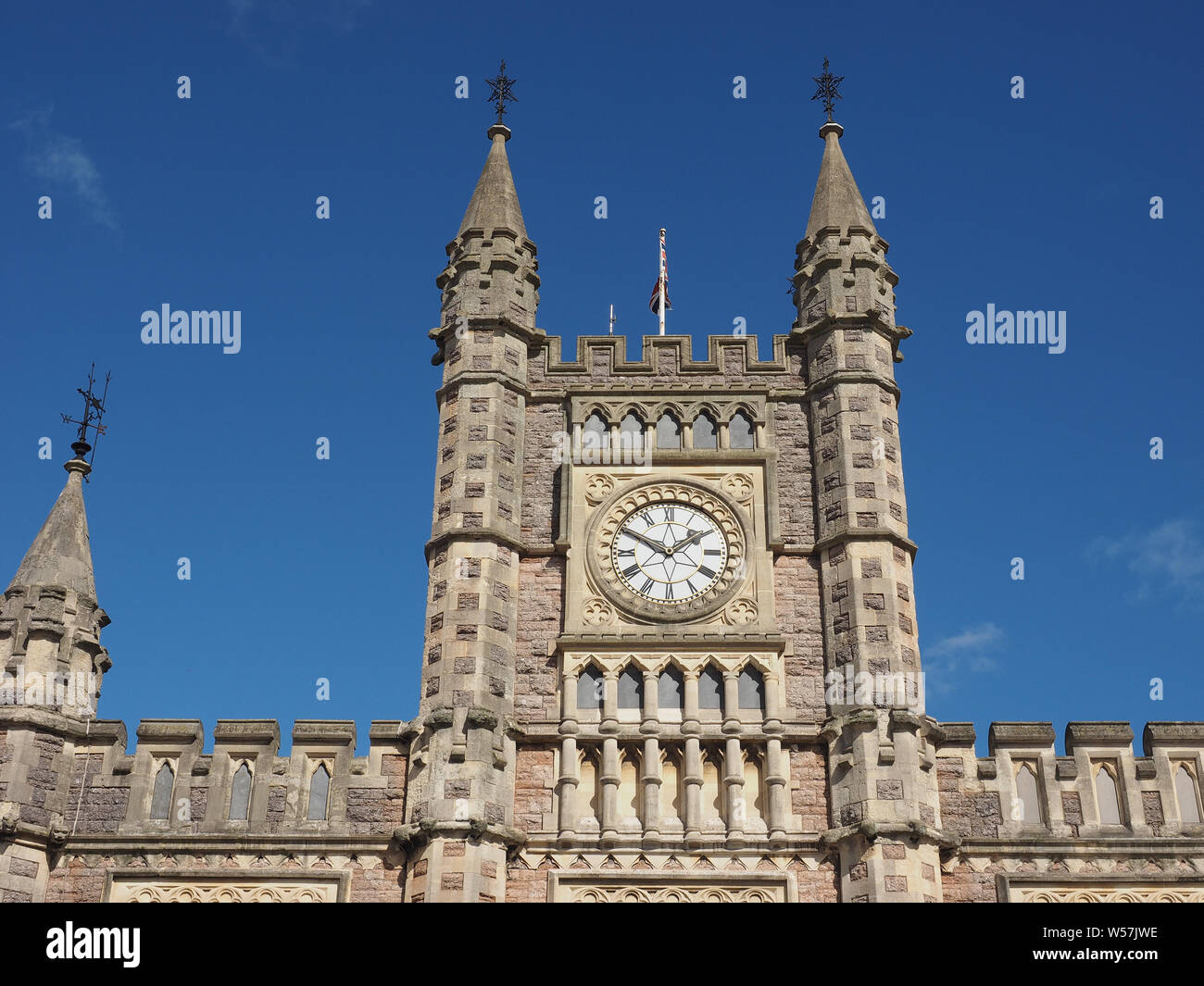 La stazione ferroviaria di Bristol Temple Meads progettata da Brunel nel 1840 ed esteso nel 1870 a Bristol, Regno Unito Foto Stock
