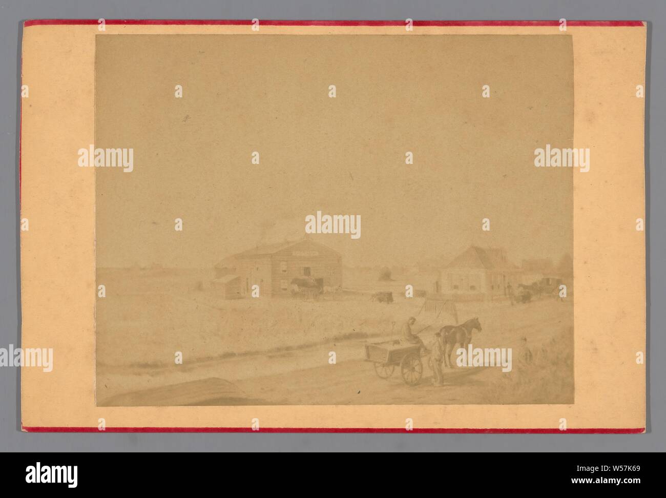 Riproduzione di una stampa di un corteo nazionale, praterie, savana, prateria, trazione animale, animale-disegnato il veicolo (trasporto ecc.), A. Banting (respinto) attribuzione, 1850 - 1900, carta fotografica, cartone, albume stampa, h 108 mm × W 163 mm Foto Stock