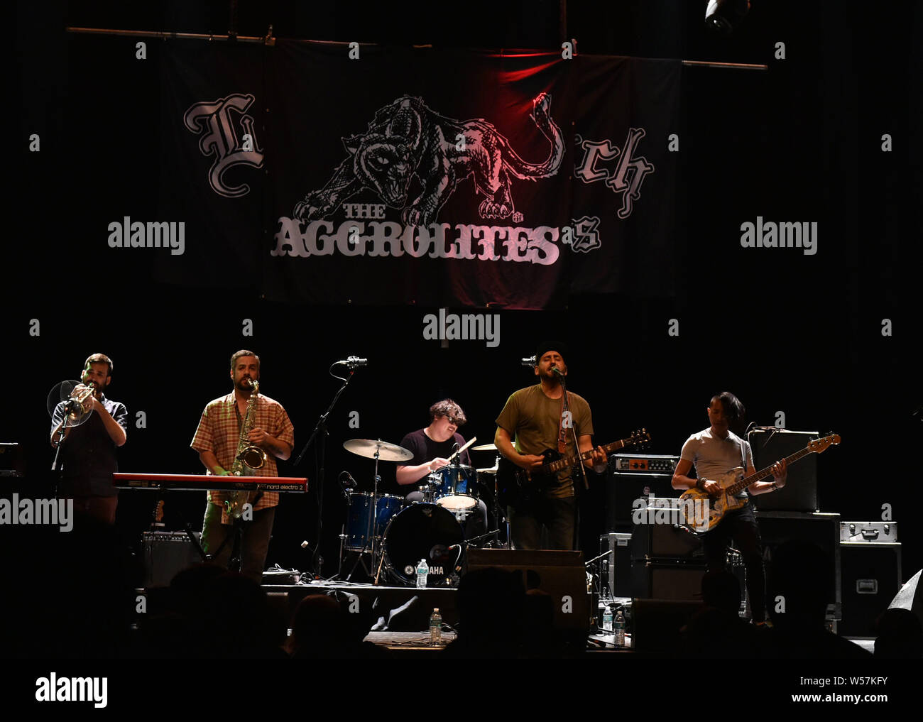 Luglio 25, 2019, Norfolk, Virginia, Stati Uniti d'America: MIKE PINTO porta la sua miscela di reggae al Norva a Norfolk, Virginia, 25 luglio 2019. Â© Jeff Moore (credito Immagine: © Jeff Moore/ZUMA filo) Foto Stock