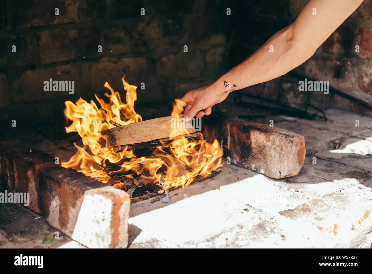 Messa a fuoco di un caminetto Foto Stock