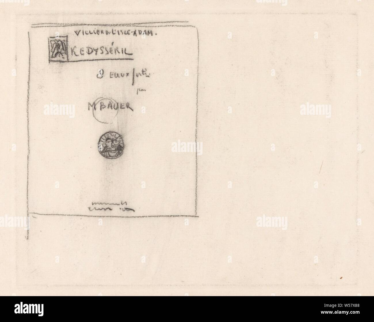 Design per la pagina del titolo di Akëdysséril, Marius Bauer, 1894, carta, gesso, h 289 mm × W 397 mm Foto Stock