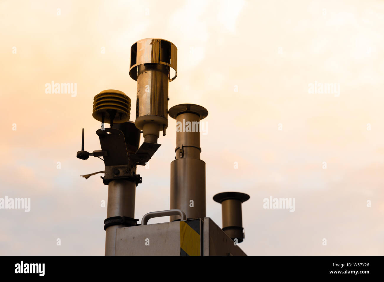 Messstation Feinstaub Belastung CO2 Fahrverbot Diesel Foto Stock