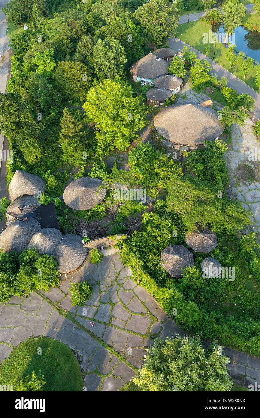 Detroit, Michigan - La Belle Isle zoo per bambini, che è stata chiusa in quanto una città crisi di bilancio nel 2002. Foto Stock