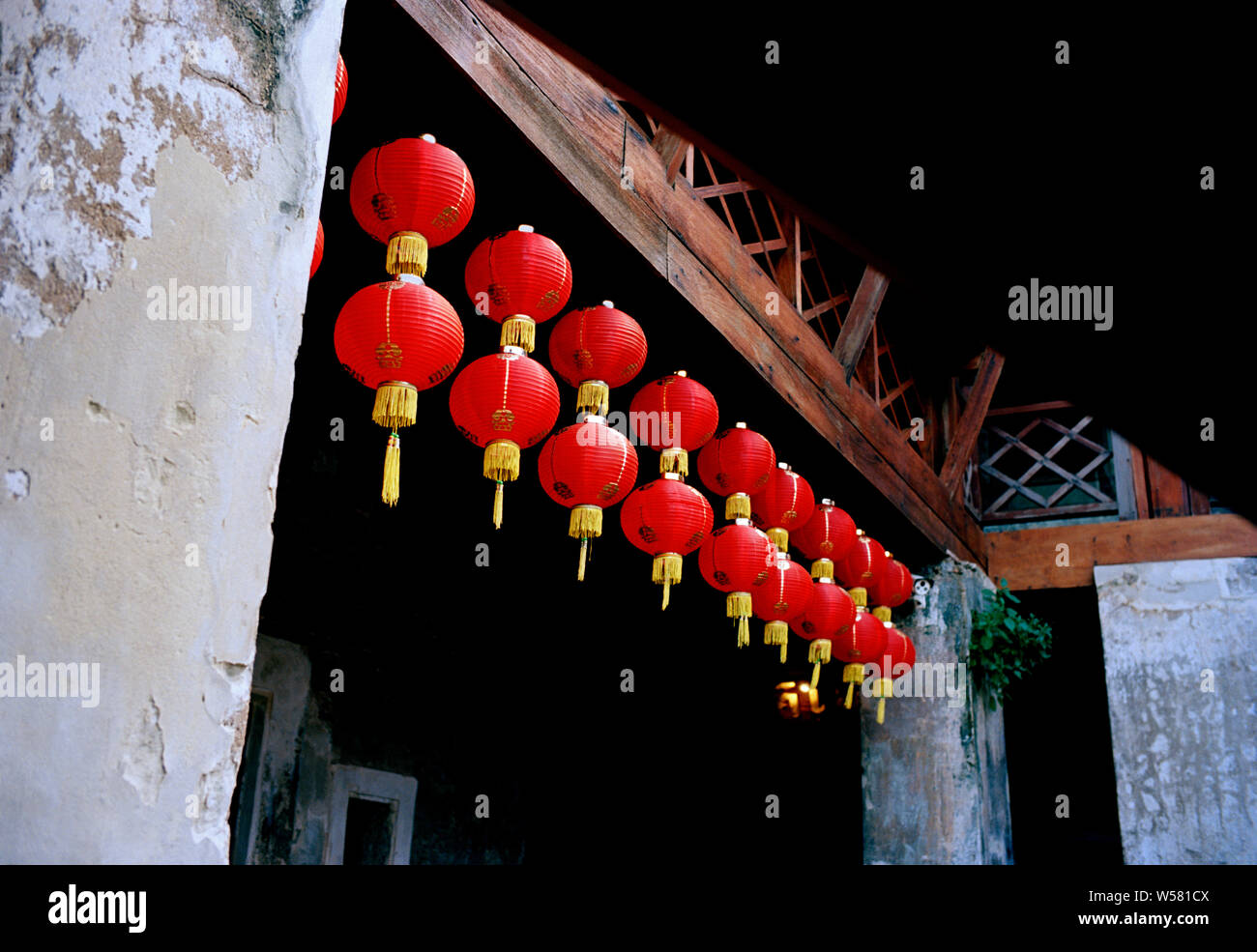 Lhong 1919 cortile cinese architettura in Bangkok in Thailandia nel sud-est asiatico in Estremo Oriente. Creato da Wang Lee family Foto Stock