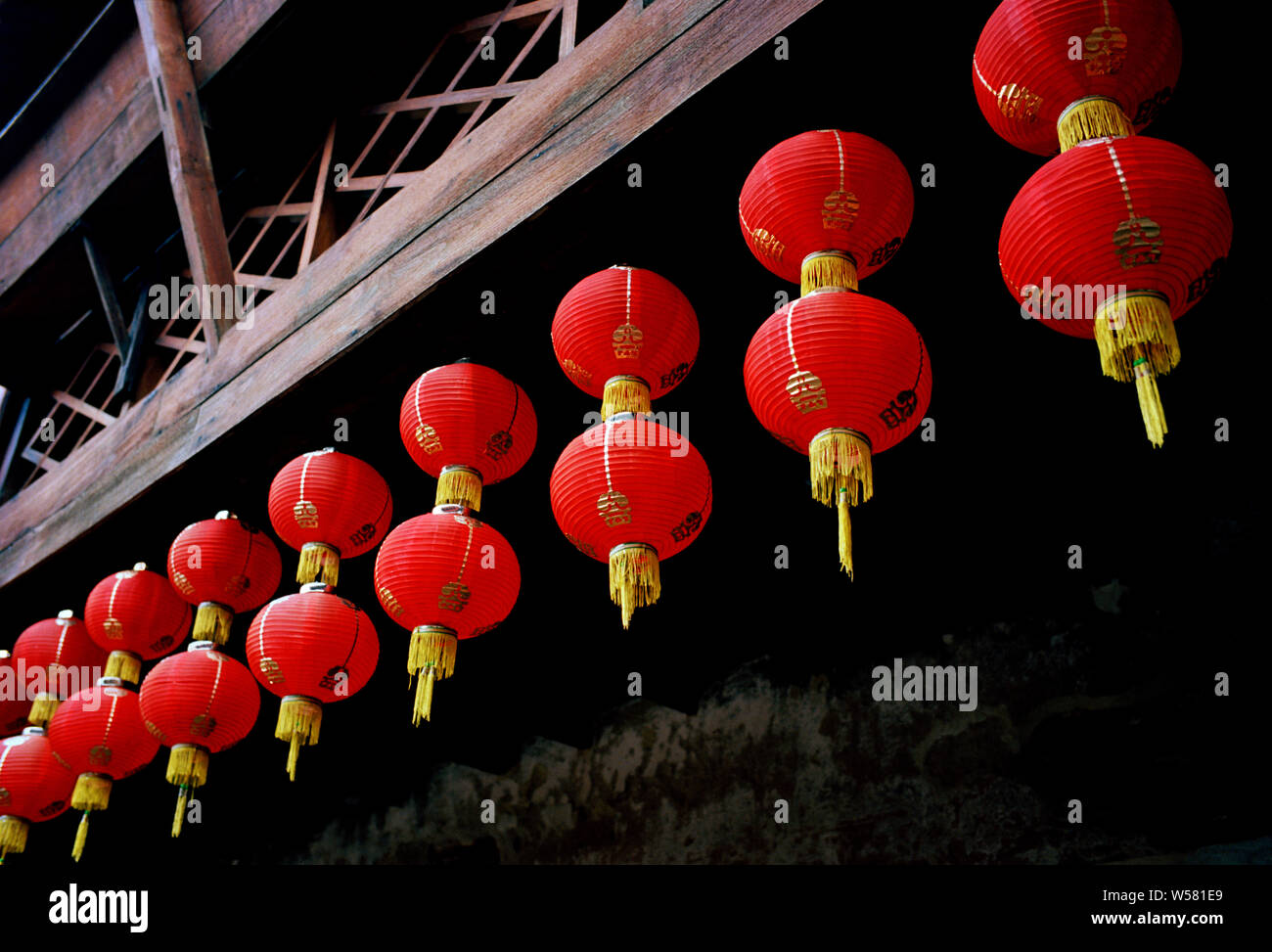 Lhong 1919 cortile cinese architettura in Bangkok in Thailandia nel sud-est asiatico in Estremo Oriente. Creato da Wang Lee family Foto Stock
