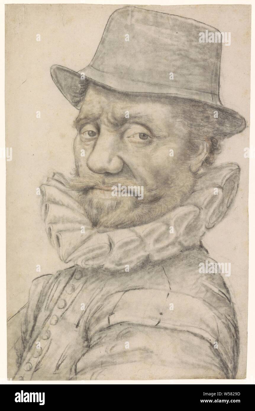 Ritratto di un uomo, uccelli predatori: eagle, song-uccelli: la cornacchia, spiumatura polli, Napoleone Bonaparte (Imperatore dei Francesi), Nicolas Lagneau, 1550 - 1620, carta, gesso, h 344 mm × W 224 mm Foto Stock