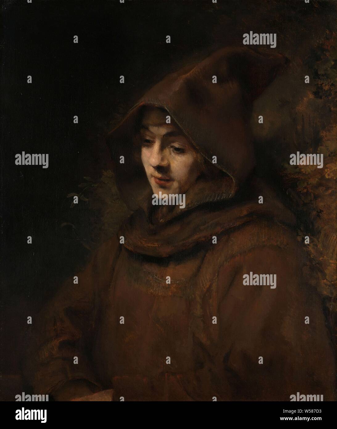 Rembrandt il figlio Tito in Monk's abitudine, Rembrandt il figlio Tito in Monk's abitudine, Rembrandt il figlio Tito in Monk's abitudine, Rembrandt il figlio Tito in Monk's abitudine, Rembrandt il figlio Tito in Monk's abitudine, Tito del fratello abitudine, Rembrandt van Rijn (menzionato in oggetto), 1660, tela, pittura a olio (vernice), pittura, h 79,5 cm × W 67,7 cm Foto Stock