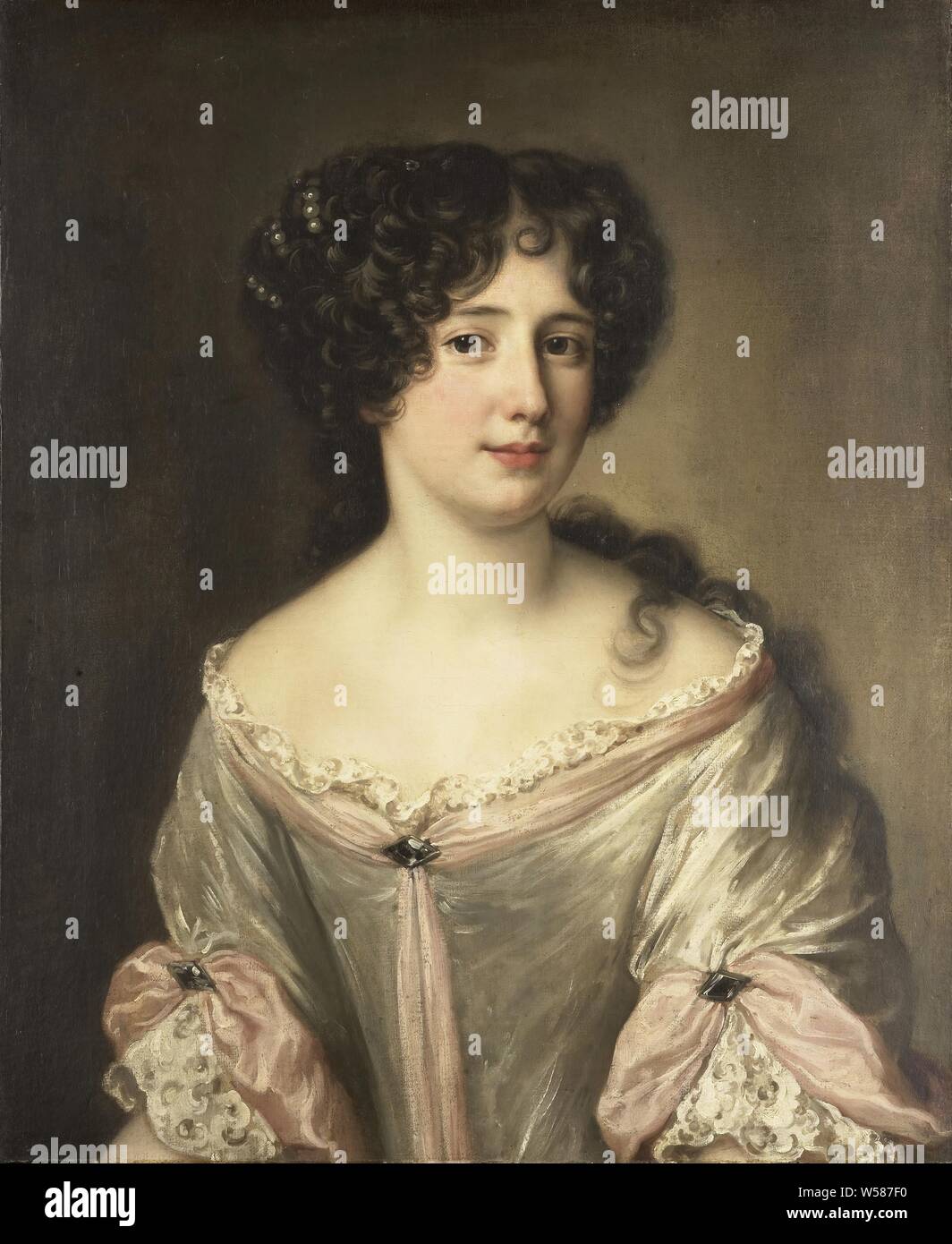 Ritratto di Maria Mancini, duchessa di Bouillon, ritratto di Maria Mancini (1639-1715), duchessa di Bouillon. Persone storico - metà faccia e la faccia - BB - donna, Maria Mancini, Jacob Ferdinand Voet (attribuito a), 1660 - 1680, tela, pittura a olio (vernice), h 72,5 cm × W 62,5 cm d 6.7 cm Foto Stock