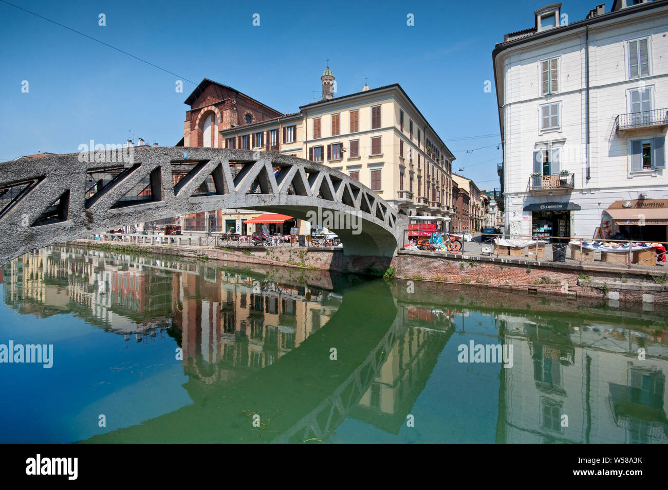 L'Italia, Lombardia, Milano, Naviglio Grande Canal Foto Stock