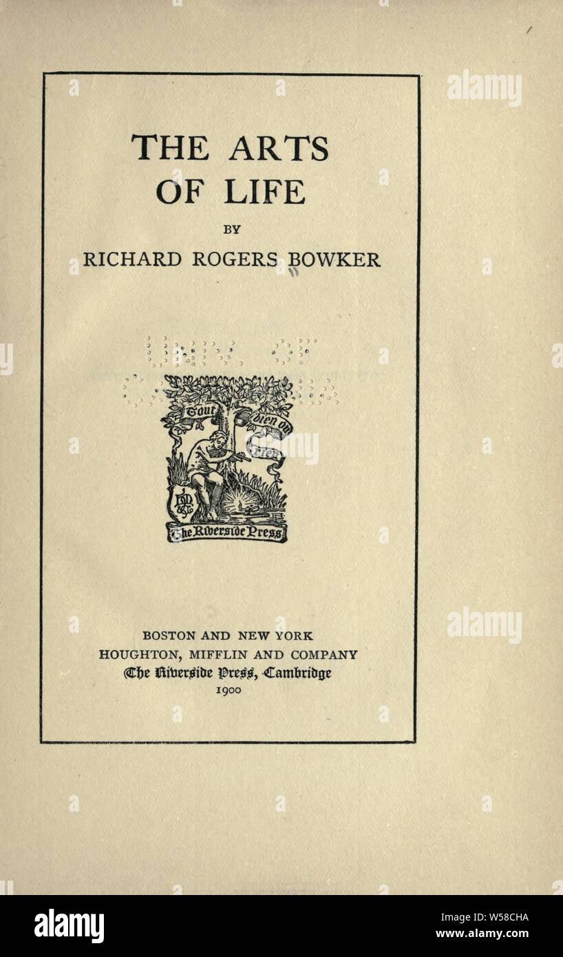 Le arti della vita : Bowker, R. (Richard Rogers), 1848-1933 Foto Stock