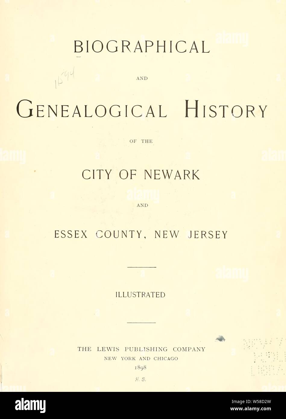 Percorso biografico e genealogica di storia della città di Newark e contea di Essex, N.J. : Ricord, Frederick W. (Frederick William), 1819-1897 Foto Stock