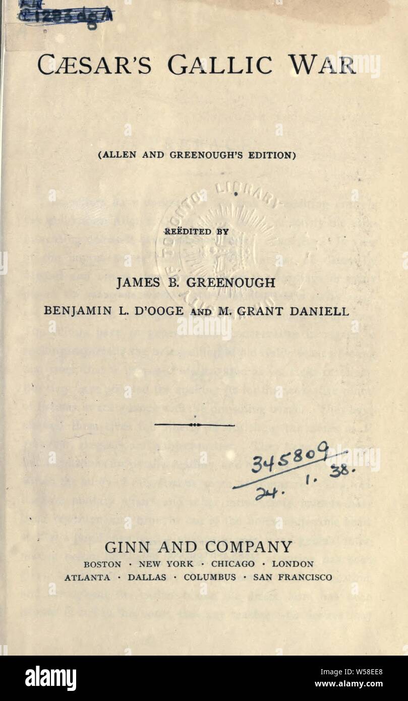 Cesare guerra gallica : Caesar, Julius Foto Stock