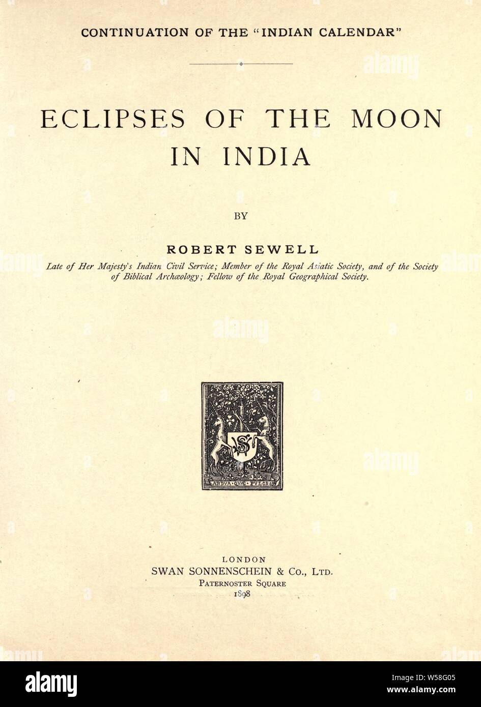 Le eclissi di luna in India : Sewell, Robert, 1845-1925 Foto Stock