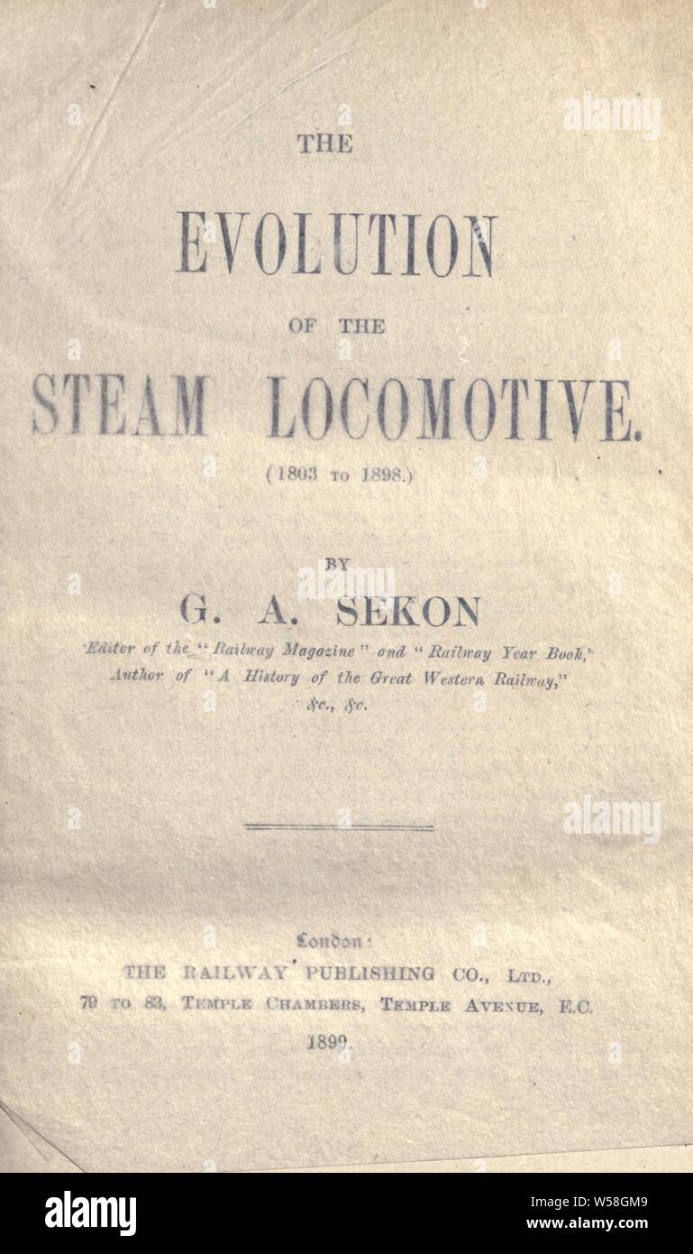 L'evoluzione della locomotiva a vapore (1803 al 1898) : Nokes, George Augustus, 1867 Foto Stock