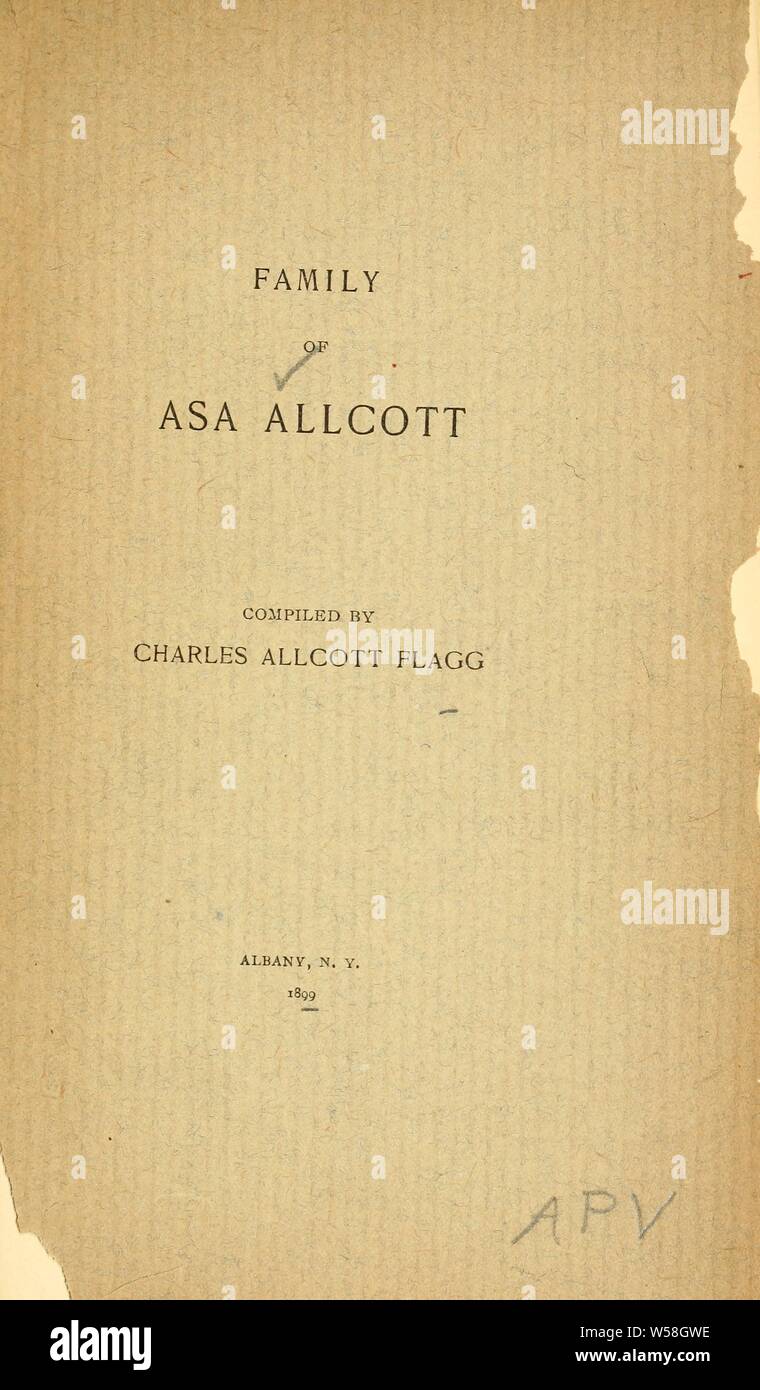 Famiglia di Asa Alcott : Flagg, Charles Allcott, 1870-1920 Foto Stock