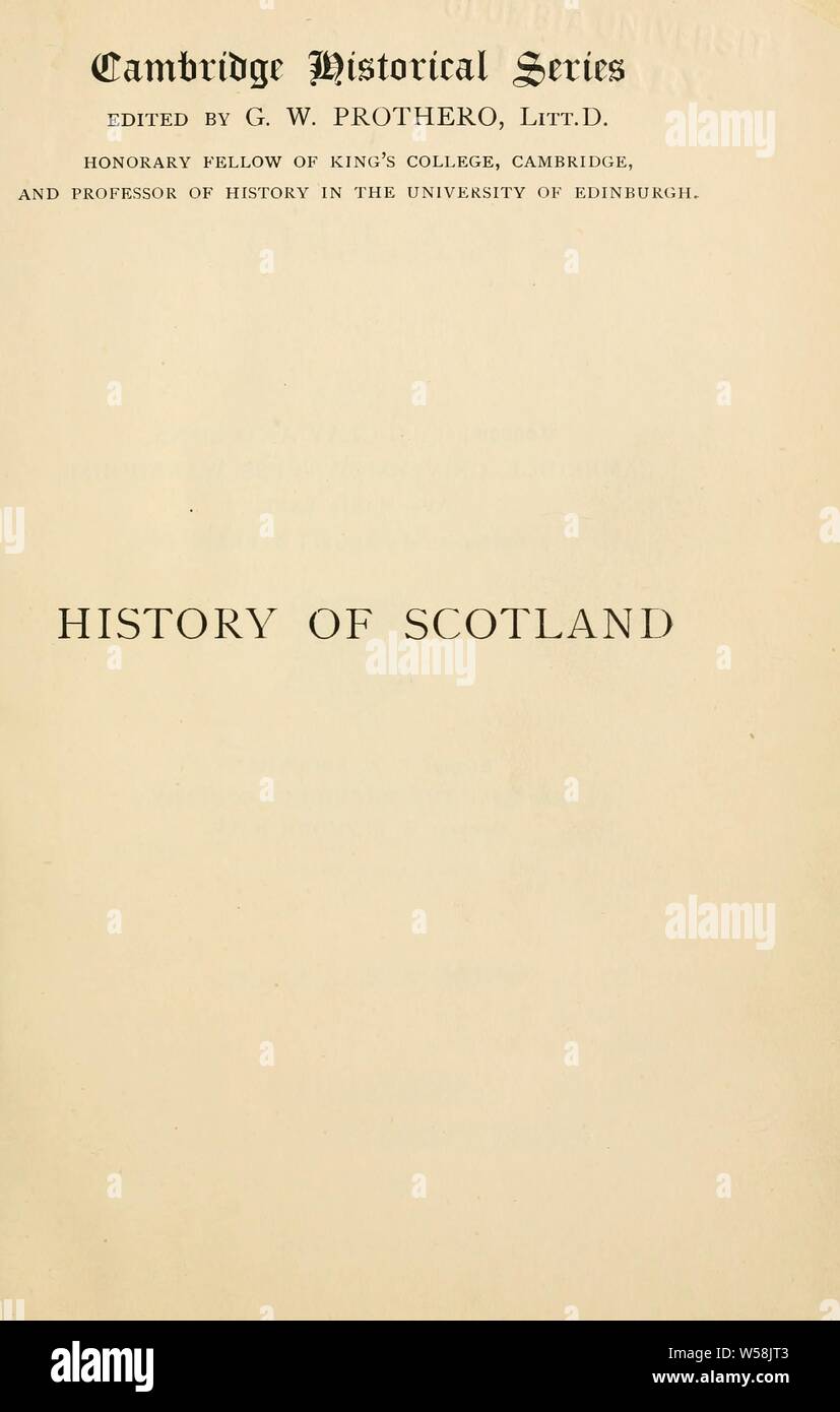 Storia della Scozia : Marrone, Peter Hume, 1849-1918 Foto Stock