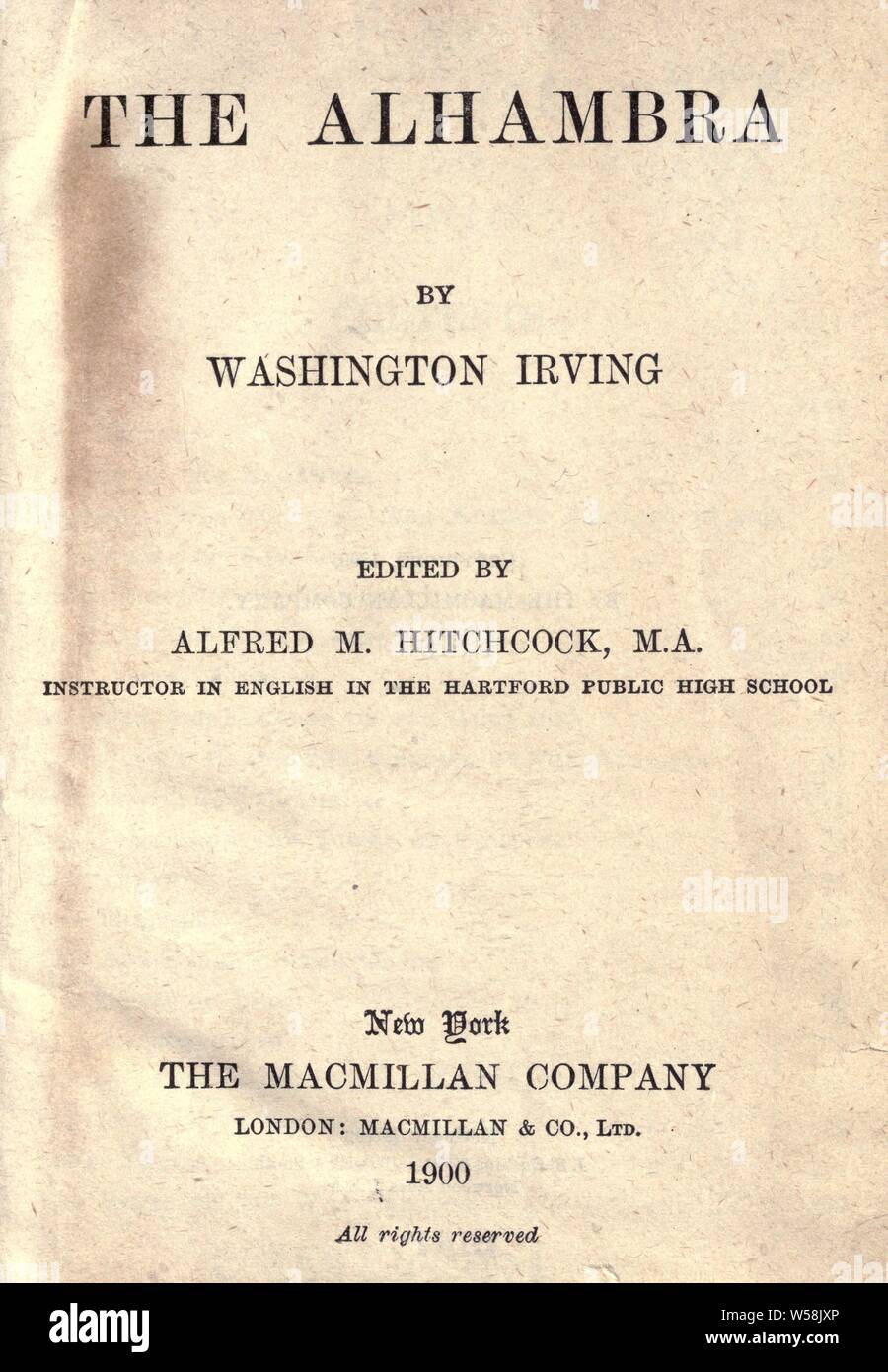 L'Alhambra : Irving, Washington, 1783-1859 Foto Stock