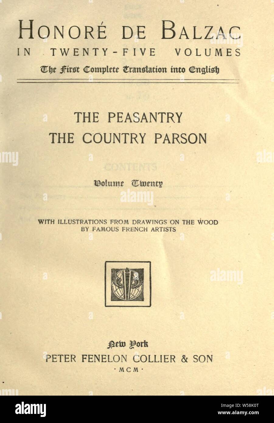 Honoré de Balzac in venticinque volumi : la prima traduzione completa in inglese, con illustrazioni da disegni sul legno da famosi artisti francesi : Balzac, Honoré de, 1799-1850 Foto Stock