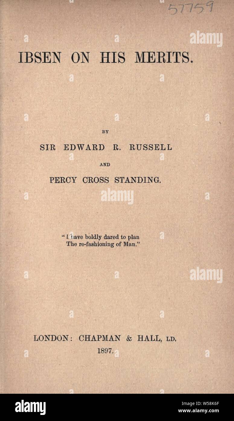 Ibsen sui suoi meriti : Russell, Edward Richard, Sir, 1834 Foto Stock