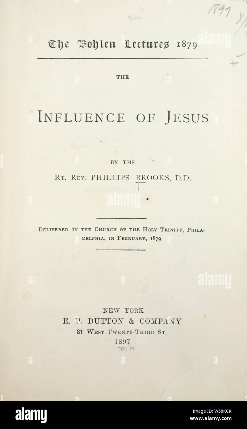 L'influenza di Gesù .. : Brooks, Phillips, 1835-1893 Foto Stock