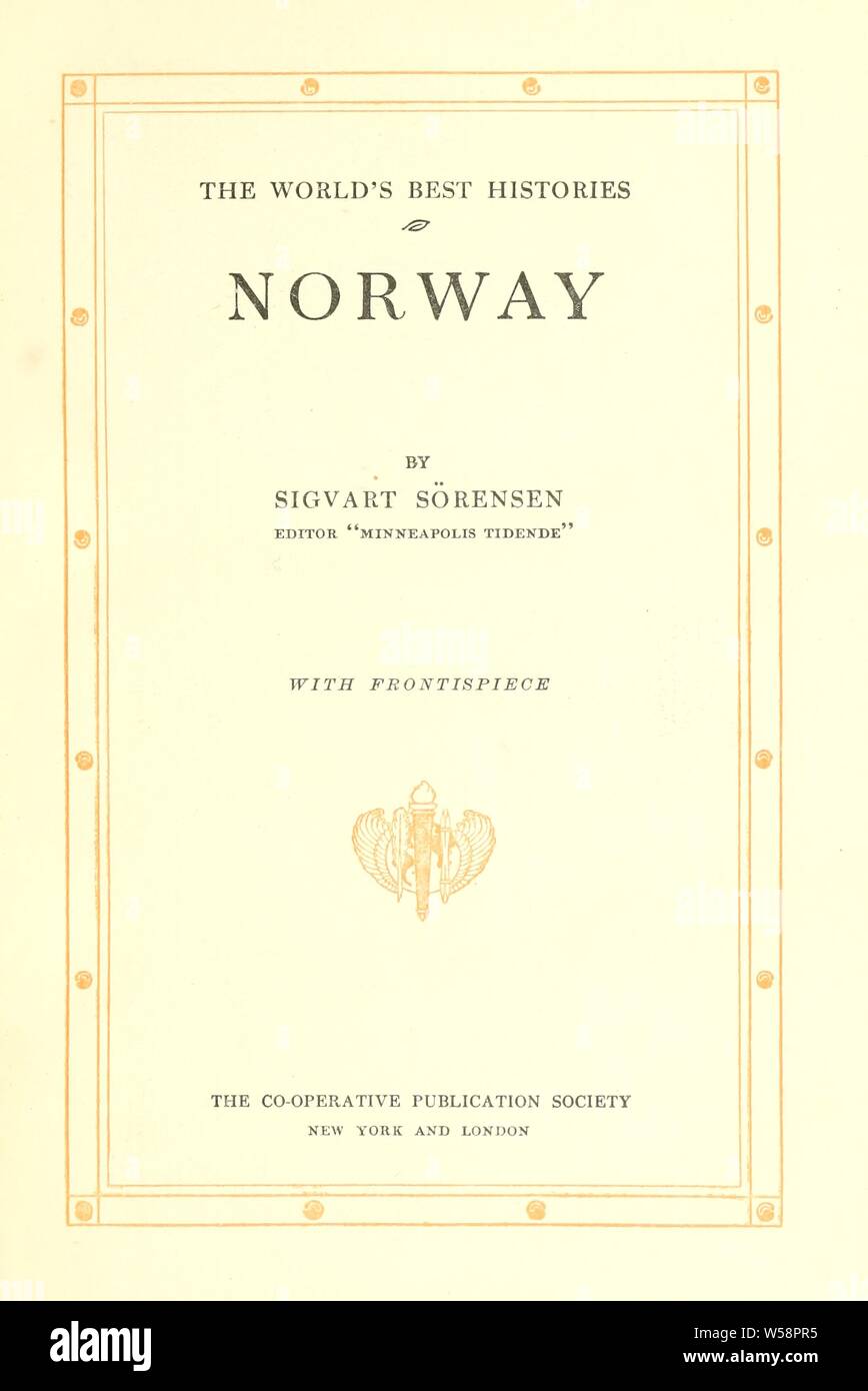 Norvegia : Sörensen, Sigvart, 1849 Foto Stock