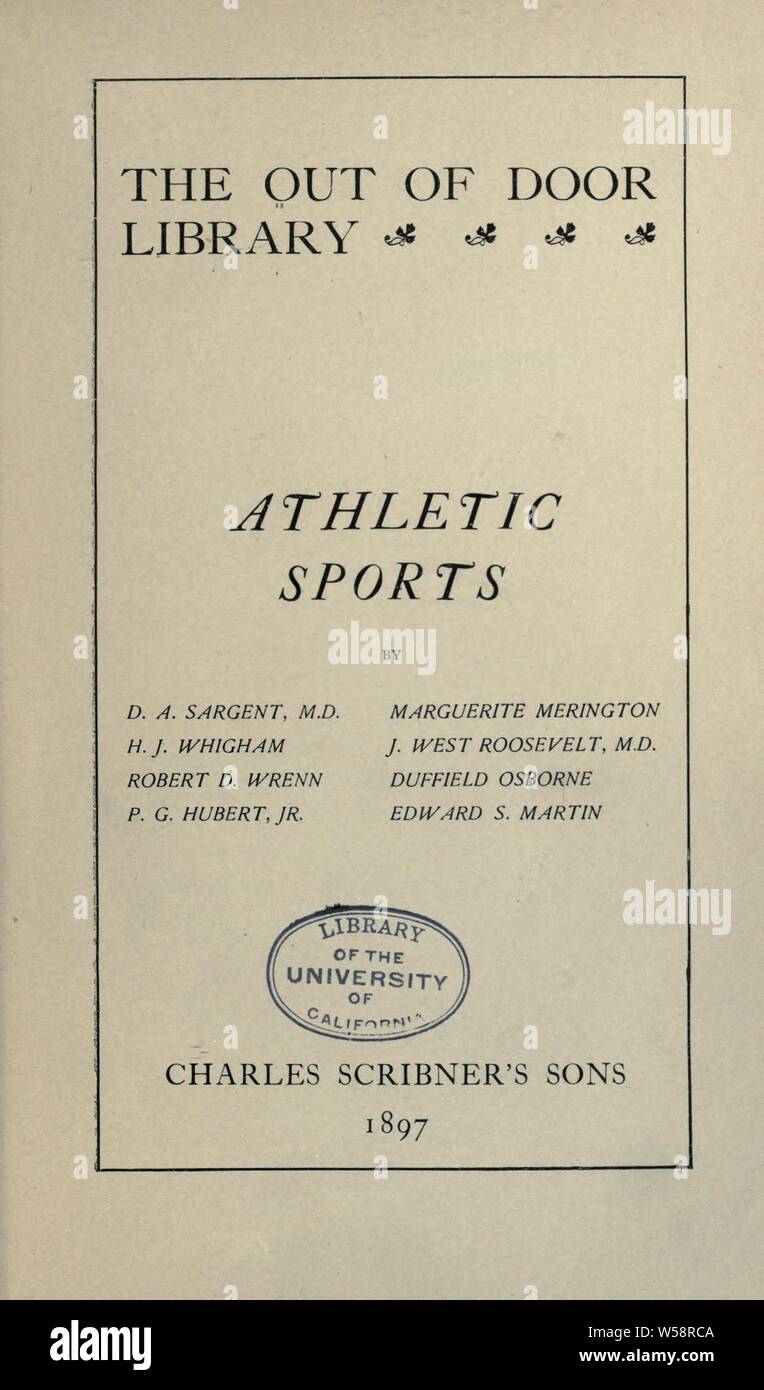 La porta della libreria. Sport atletici .. : Sargent, Dudley Allen, 1849-1924 Foto Stock