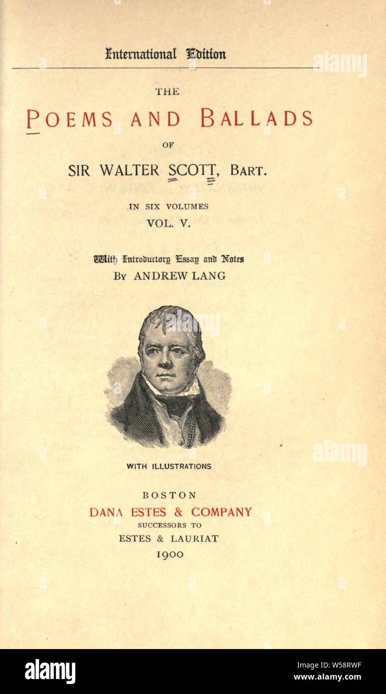 Le poesie e ballate di Sir Walter Scott : Scott, Walter, Sir, 1771-1832 Foto Stock