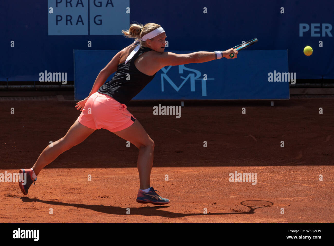Praga Repubblica Ceca, 25 luglio, 2019. Johana Markova (CZE) durante il match contro Tereza Martincova (CZE) a vantaggio auto Praga aperto 2019 Foto Stock