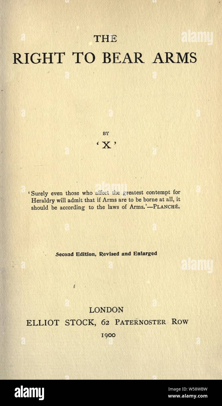 Il diritto di portare armi : Fox-Davies, Arthur Charles, 1871-1928 Foto Stock