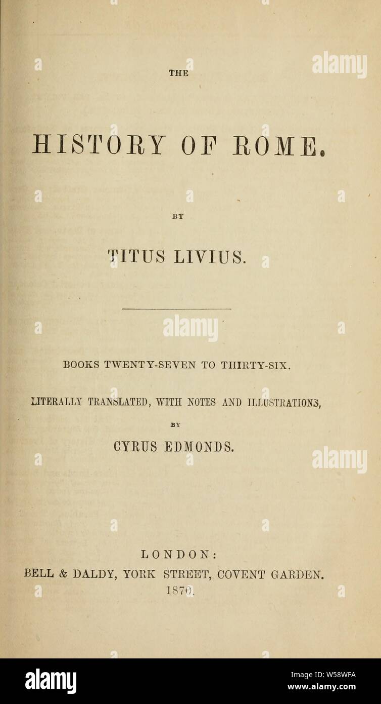 La storia romana. Tradotto dal greco da Orazio bianco : Appianus, di Alessandria Foto Stock